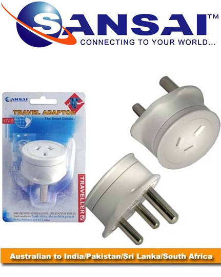 SANSAI Travel Adaptor for NZ to South Africa India Pakistan Sri Lanka